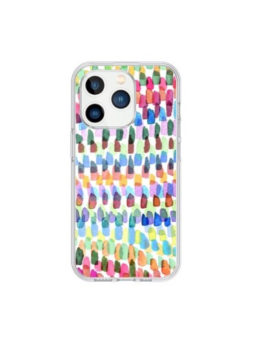 Coque iPhone 15 Pro Artsy Strokes Stripes Colorful - Ninola Design