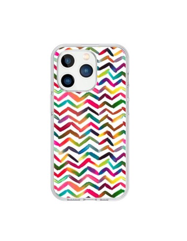 Coque iPhone 15 Pro Chevron Stripes Multicolored - Ninola Design