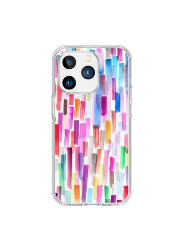 Coque iPhone 15 Pro Colorful Brushstrokes Multicolored - Ninola Design