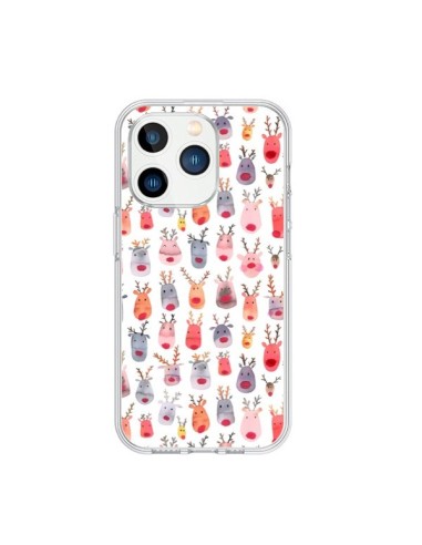 Coque iPhone 15 Pro Cute Winter Reindeers - Ninola Design