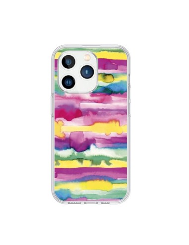 Coque iPhone 15 Pro Gingham Vichy Pink - Ninola Design