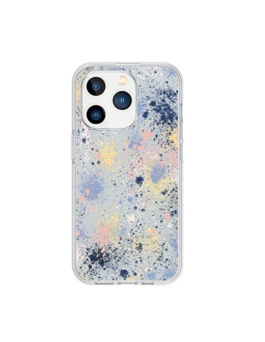 Coque iPhone 15 Pro Gradient Watercolor Lines Blue - Ninola Design