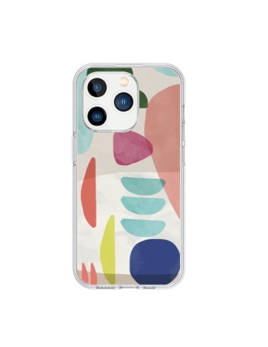 Coque iPhone 15 Pro Moody Geometry Multi White - Ninola Design