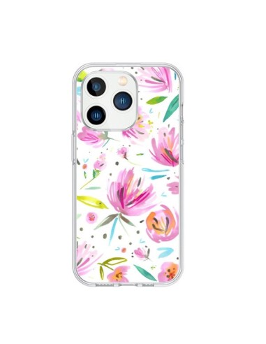 Cover iPhone 15 Pro Painterly Waterolor Texture Fiori - Ninola Design