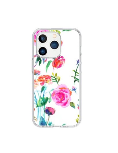 Coque iPhone 15 Pro Raining Clouds Blue - Ninola Design