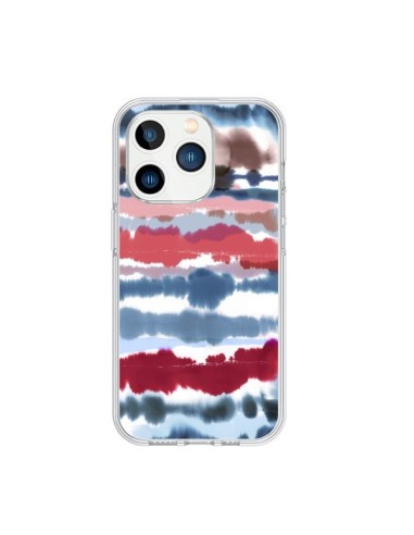 Coque iPhone 15 Pro Smoky Marble Watercolor Dark - Ninola Design