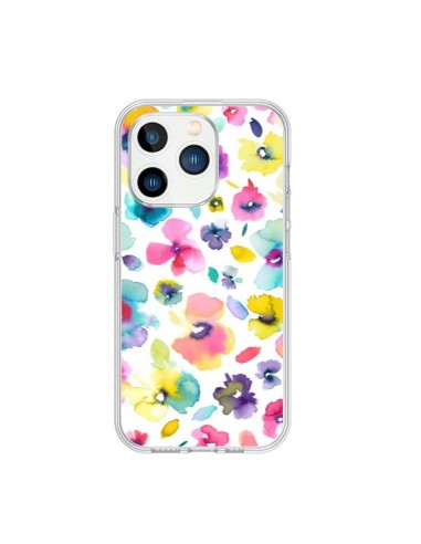 Cover iPhone 15 Pro Fiori Colorati Pittura - Ninola Design