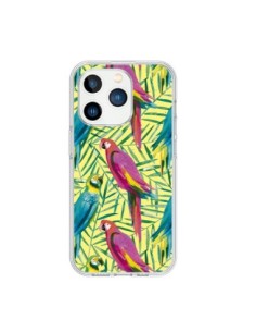 Cover iPhone 15 Pro Pappagalli Tropicali Multicolore -...