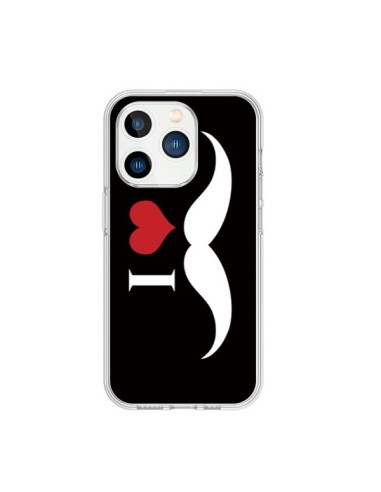 Coque iPhone 15 Pro I Love Moustache - Nico