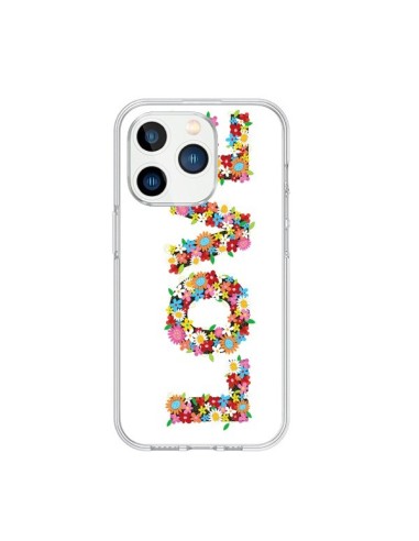 Coque iPhone 15 Pro Love Fleurs - Nico