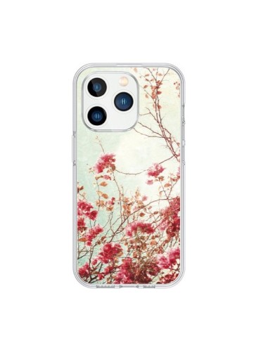 Coque iPhone 15 Pro Fleur Vintage Rose - Nico