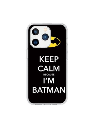 Coque iPhone 15 Pro Keep Calm because I'm Batman - Nico
