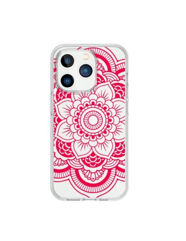 iPhone 15 Pro Case Mandala Pink Fucsia Aztec Clear - Nico