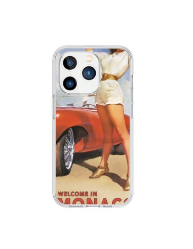 Coque iPhone 15 Pro Welcome to Monaco Vintage Pin Up - Nico