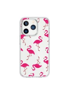 Coque iPhone 15 Pro flamant Rose et Flamingo Transparente...