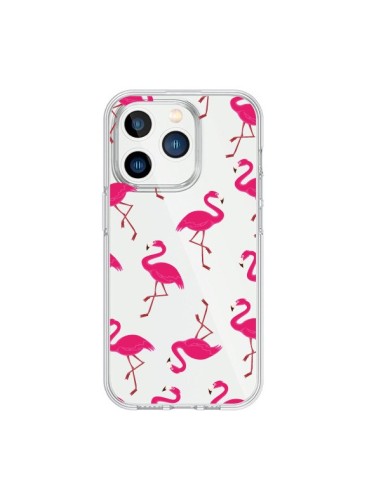 Cover iPhone 15 Pro Fenicottero Rosa Trasparente - Nico