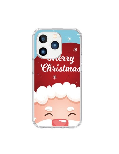 Coque iPhone 15 Pro Bonnet du Père Noël Merry Christmas - Nico