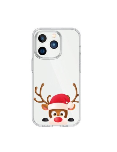 Coque iPhone 15 Pro Renne de Noël transparente - Nico