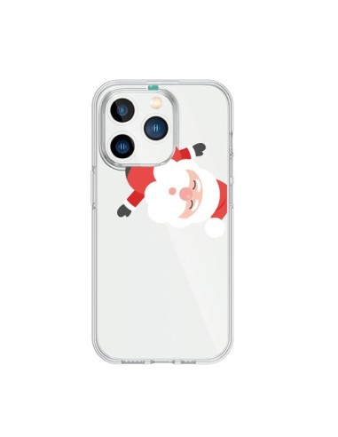 Coque iPhone 15 Pro Père Noël et sa Guirlande transparente - Nico