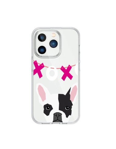 Coque iPhone 15 Pro Bulldog Français XoXo Chien Transparente - Pet Friendly