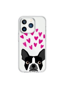 iPhone 15 Pro Case Boston Terrier Hearts Dog Clear - Pet...