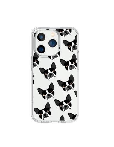 Coque iPhone 15 Pro Chiens Boston Terrier Transparente - Pet Friendly