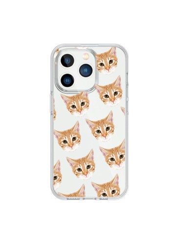iPhone 15 Pro Case Cat Beige Clear - Pet Friendly