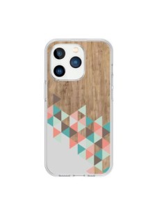 Coque iPhone 15 Pro Wood Bois Azteque Triangles Archiwoo...