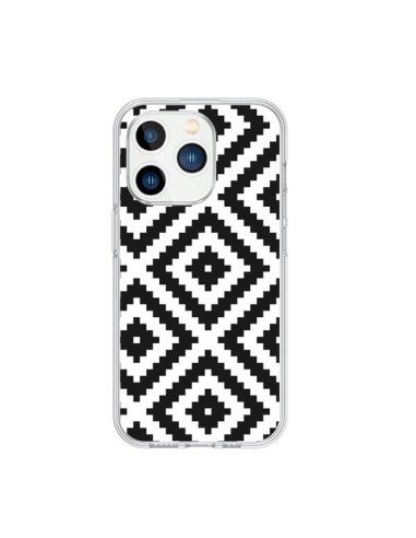 Coque iPhone 15 Pro Diamond Chevron Black and White - Pura Vida