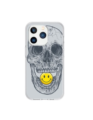 Coque iPhone 15 Pro Smiley Face Tête de Mort - Rachel Caldwell