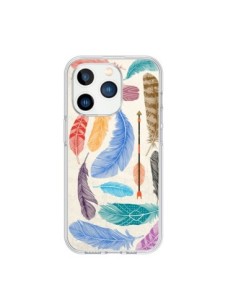 Coque iPhone 15 Pro Feather Plumes Multicolores - Rachel...