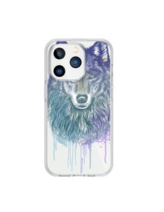 Coque iPhone 15 Pro Loup Wolf Animal Transparente -...
