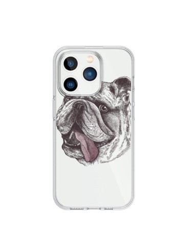Cover iPhone 15 Pro Cane Bulldog Trasparente - Rachel Caldwell
