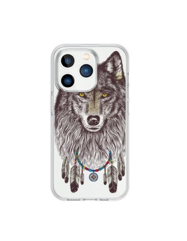 iPhone 15 Pro Case Wolf Dreamcatcher Clear - Rachel Caldwell