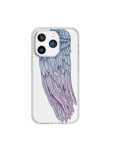 Coque iPhone 15 Pro Ailes d'Ange Angel Wings Transparente - Rachel Caldwell