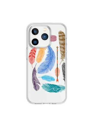 Cover iPhone 15 Pro Piuma Colorata Trasparente - Rachel Caldwell