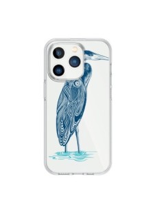 Coque iPhone 15 Pro Heron Blue Oiseau Transparente -...