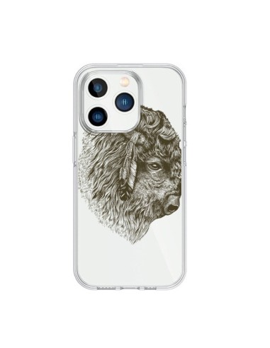 Coque iPhone 15 Pro Buffalo Bison Transparente - Rachel Caldwell