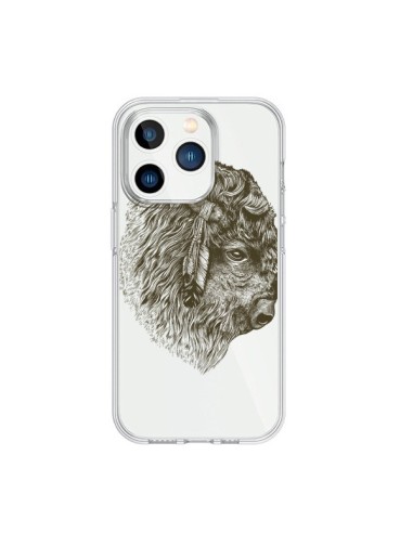 Cover iPhone 15 Pro Bufalo Bisonte Trasparente - Rachel Caldwell