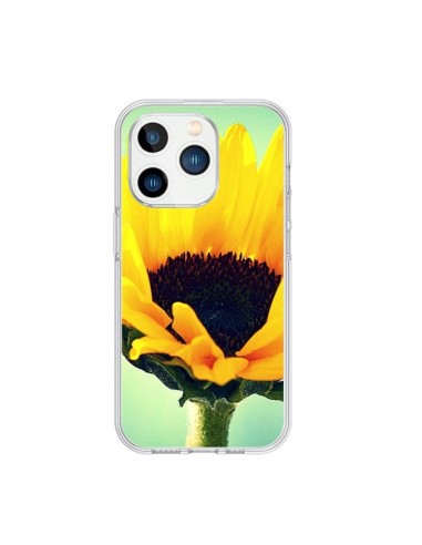 Coque iPhone 15 Pro Tournesol Zoom Fleur - R Delean