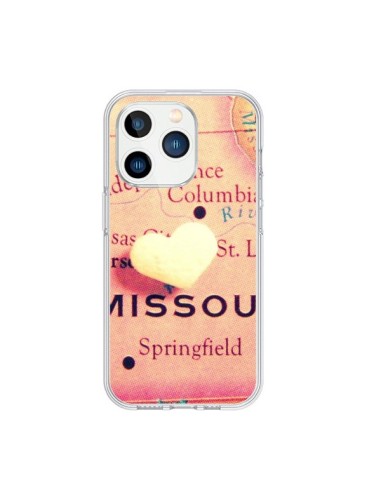 iPhone 15 Pro Case Map Missouri Heart - R Delean