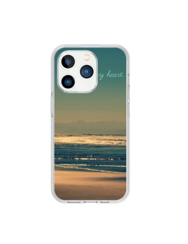 Coque iPhone 15 Pro Be still my heart Mer Sable Beach Ocean - R Delean