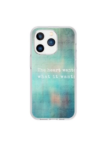 Coque iPhone 15 Pro The heart wants what it wants Coeur - Sylvia Cook
