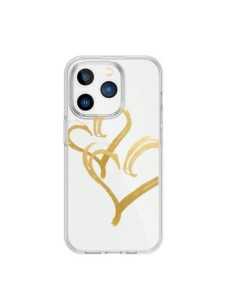 Coque iPhone 15 Pro Deux Coeurs Love Amour Transparente -...