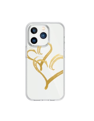 Coque iPhone 15 Pro Deux Coeurs Love Amour Transparente - Sylvia Cook