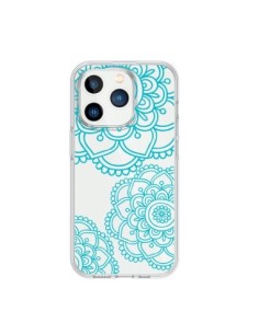 iPhone 15 Pro Case Mandala Green acqua Doodle Flowers...