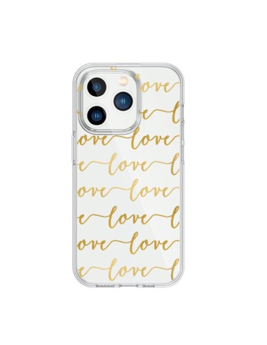 Coque iPhone 15 Pro Love Amour Repeating Transparente - Sylvia Cook