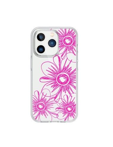 Coque iPhone 15 Pro Spring Flower Fleurs Roses Transparente - Sylvia Cook