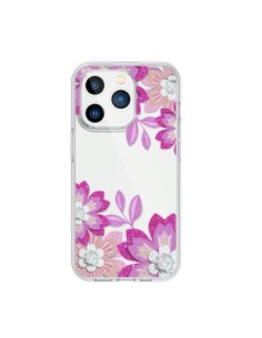 Coque iPhone 15 Pro Winter Flower Rose, Fleurs d'Hiver...