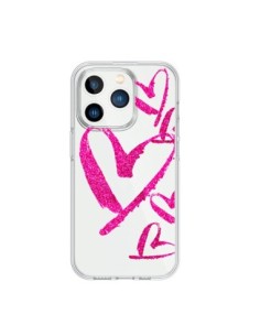 Cover iPhone 15 Pro Pink Heart Cuore Rosa Trasparente -...